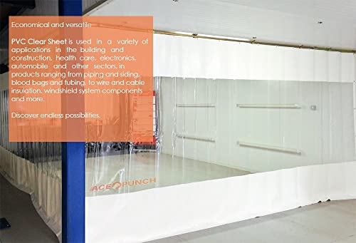 Acepunch ПВЦ Пластика Лист Завеса x 90cm 200cm (3 x 6.6 ft.) Сет за Прошетка во Замрзнувачи, Магацин Врати и Чисти Соби AP1181