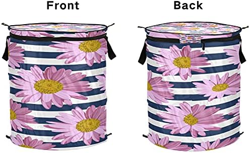 Цветни Цвет Daisy Мрачно Скокачки Перење Забавува Кошница Расклопна Валкана Облека Попречува со Патент Капак Складирање Торба за
