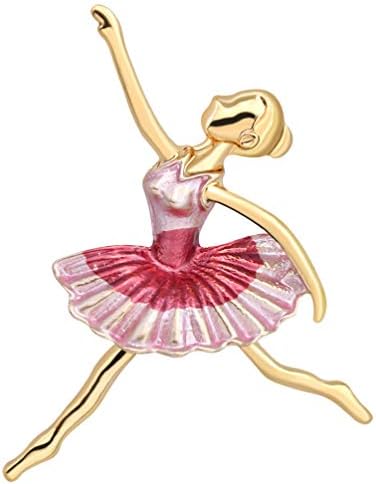 Happyyami Легура Lapel Pin балерината Brooch Breastpin Накит за Облека, Торби Ранци Јакни Шапка DIY Декорација(Розева)