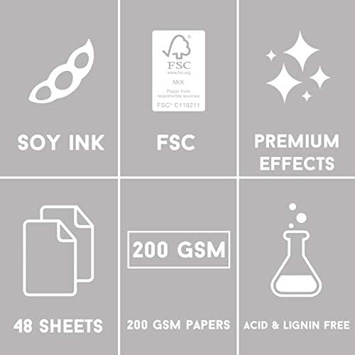 Првото Издание FSC 8x8 Хартија Блум & Прашувам-48 Лист Подлога, 200gsm тешка категорија Cardstock, Киселина & Lignin Слободни, Соја