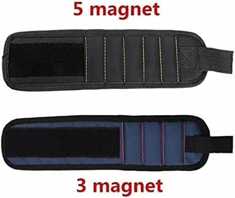 Силни Магнетни Wristband Преносни Алатка Торба за Завртка Помине Орев Гром Вежба Малку Поправка Комплет Организатор Складирање (црвена, 3 Магнет)