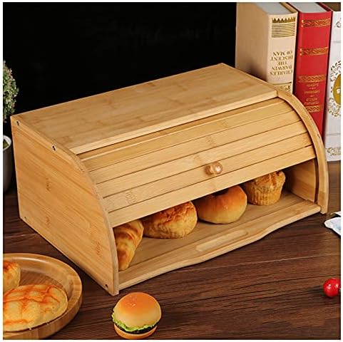 KELUNIS Бамбус Леб Кутија за Кујна Храна Складирање - Countertop Леб Складирање Бин Rolltop Breadbox (Лесно Авто-Собранието)