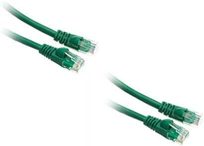 5-Нозе Cat6a Зелена Ethernet Patch Кабел, Snagless/Моделирани се Подигне, 500 MHz, - Пакување од 2 (CNE13818)