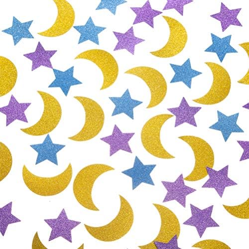 Сјајот Хартија Confetti Ѕвезда и Месечина за Табела Свадба, Роденден Eid Партија Декорација, 1.2 инч во Дијаметар(Злато,Сребро,200pc)