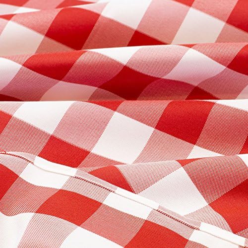 Lann е Постелнина - 60 x 126 Премиум Карирани Tablecloth - Правоаголни Полиестер Ткаенини Пикник Маса Покрие - Црвено & Бел памучен