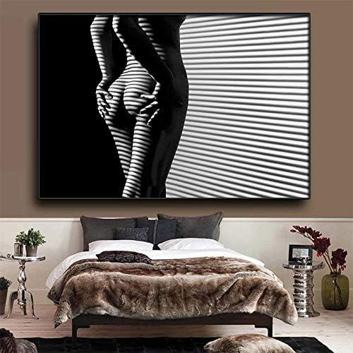 Сексуална платно сликарство црно и бело модерна постери и отпечатоци Cuadros ѕид уметнички слики, погоден за дневна соба дома декорација