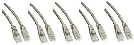 eDragon Cat5e Ethernet Patch Кабел со Snagless/Моделирани се Подигне, (6 Инчи), Сива, (5 Pack)