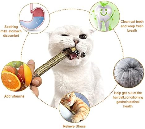Мачка Играчки Silvervine Стапови Чистење на Забите Интерактивни Џвакање Играчка за Внатрешна Мачки Маче Teething се Држиме за Сите