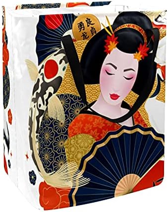 Јапонски Geisha Шарени Carps Среќа Мачка Перење Кошница Голема Крпа Организатор Торба Кошница Количка за Перење Забавува со Рачки