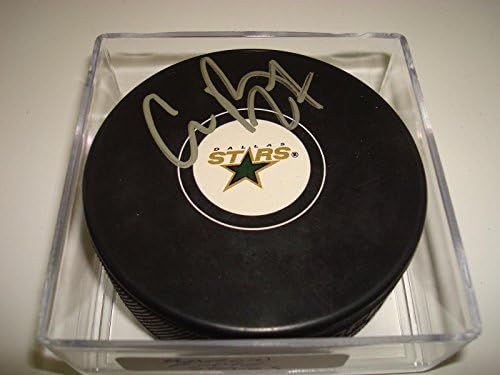 Арон Рим Потпишан Далас Ѕвезди Хокеј дух пакостник Autographed a - Autographed NHL Пакови