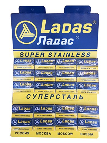 Ladas Супер Нерѓосувачки Двојна Предност за Безбедност жилети, 100 ножеви (20x5)
