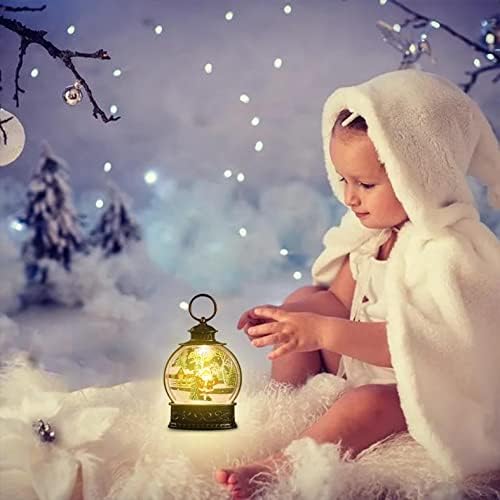 Sungadianzim снежна топка Божиќ Светла,Tabletop Фенери Декоративни Затворен за Дете,Батерија Управувана,Сцена Изгледот Прозрачна