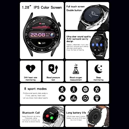 Бизнис Smartwatch за Мажи за Здравствено Управување со отчукувањата на Срцето на Крвта со Кислород Обичај Dial Водоотпорен E-20 Цинк