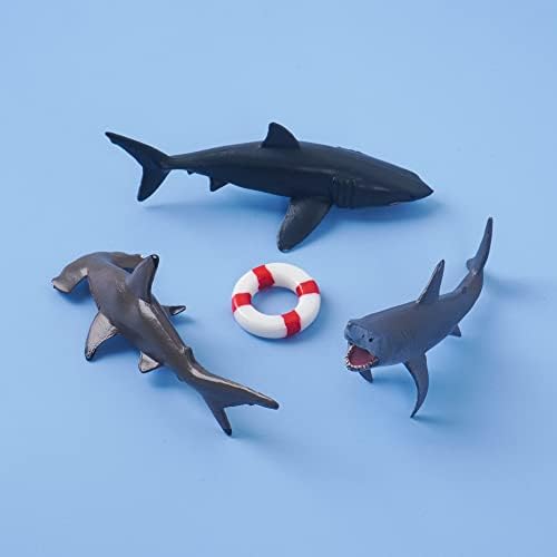 9 Пакет Ајкула Торта Topper Ајкула Фигурини Декорација за Деца Бебе Туш Океанот Тема Роденден