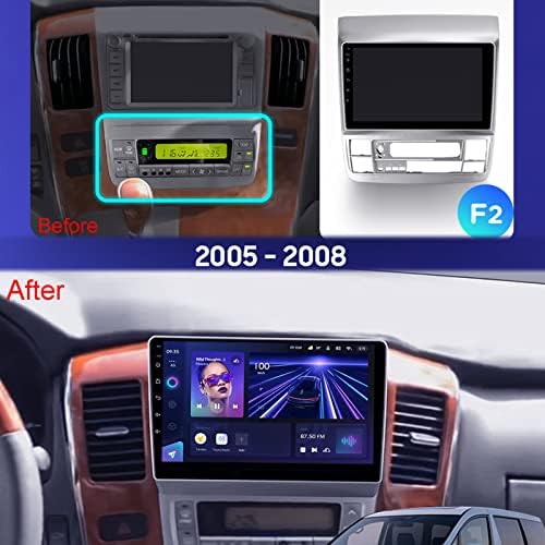 Андроид 10 Автомобил Стерео Радио Автомобил MP5 Играч за Тојота Alphard 1 H10 2002-2008, 9 Инчен екран на допир со Bluetooth FM AM