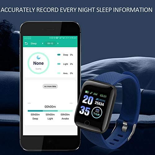 hhscute Smart Watch,рачен часовник Passometer Tourbillon Водоотпорен Моќ Резерва за Android/iphone Телефони (Црна)