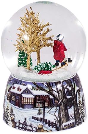 Римската Среќен Божиќ Снежни Woodland Сцена Музика Снежна Топка Glitterdome Игра О Божиќ Дрво
