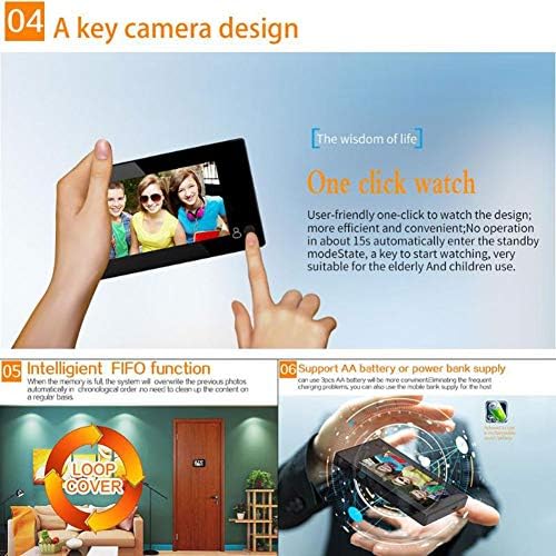 YBZS Smart WiFi Видео Врата,145-Степен 4,3-Инчен LCD Дигитален Видео Видео Врата Peephole Еден Допир Smart Home Безжична Врата Гледачот