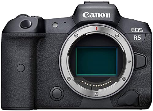Canon EOS R5 Mirrorless Дигитална Камера 45MP Сензор со EF 75-300мм + RF 24-105mm Двојна Леќи + Планината Адаптер + A-Мобилен Додаток