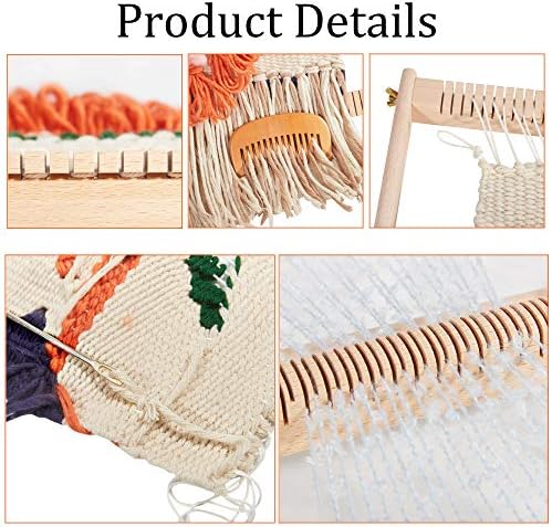 WILLOWDALE Мулти-Занает Ткаење Loom Големи Рамка 16.5 x 15.7 x 1.2 Дрвени Loom Tapestry Loom Креативни DIY Ткаење Уметност & Занаети
