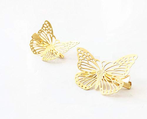 AKOAK 2 Парчиња Прекрасна Златна Топка Пеперутка Коса Клип,Лево и Десно Симпатична Коса Додатоци за Жени и Девојки