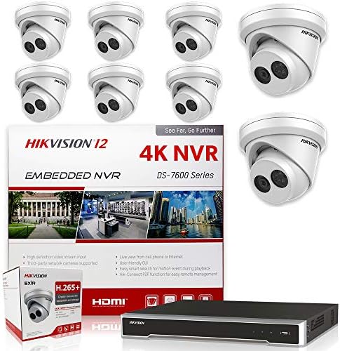 Hikvision IP Камера Полнење ДС-7616NI-I2/16P 16CH 4K NVR Пакет w/ 8 x ДС-2CD2343G0-јас 4MP 4.0 mm Hikvision Бедем IP Камери Замена