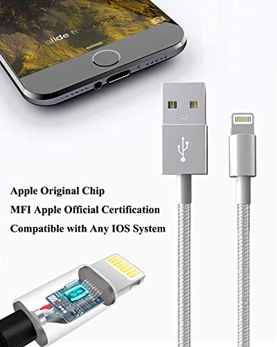 A-BST iPhone Држачи за Кабел - [Apple MFi Заверена] Висока Брзина на Молња Apple Конектор за Кабел USB Брзо Полнење Кабел за iPhone