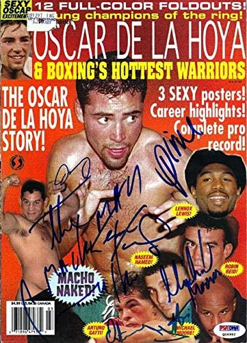 Бокс Великаните Autographed Списание Покрие Со 6 Вкупно Потписи Вклучувајќи ги и Arturo Gatti & Оскар Де Ла Hoya PSA/ДНК Q06982