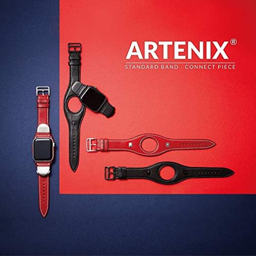 ARTENIX монтажни кожа smartwatch бенд компатибилен со Apple Види 44mm iWatch рака за серија 1 2 3 4 5 (Полноќ Црна)