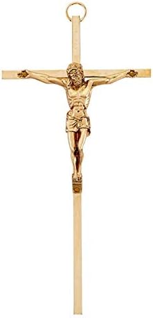 Едноставен Златен Тон Метал Декоративни Виси На Ѕидот Крстот Крсте, 7 Инчен