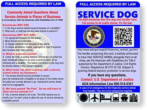 Само 4 Шепи Услуга Куче ID Информации Картичка | Вклучува Регистрација на U S Услуга Кучиња Регистар
