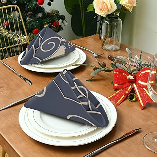 YUEND Сатен Крпа Салфетки за Семејни Вечери, Свадби, Кујна, денот на Благодарноста, Божиќ, Партии (20 x 20 Инчи) - Јапонска Морнарица
