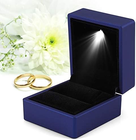 Alucy 4 Бои Модерен LED Осветлен Прстен Складирање Кутија, Накит се Прикаже Случај на Подарок, Исклучителна Прстен Складирање Кутија,