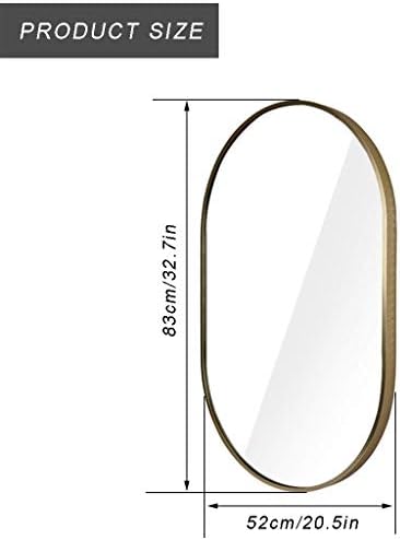LICHAO Ѕид Огледало на Ѕидот Виси Голем Овален Огледало Алуминиум Рамка | Криејтив Шминка за Бричење Железо Огледала | за Entryways,