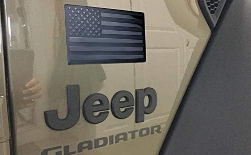 3D Метал Американското Знаме, Амблем Decal，Црна Американското Знаме Decal,за Автомобил, Камион или SUV,5x3(Мат Црна ，Три САД Редовни
