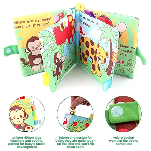 HanShe Бебе Мека Книга Крпа Книга Сет 4 Пакет Чупка Книга Образовни Учење Играчка за Младата Ткаенина Бебе Активност Чупка Книга