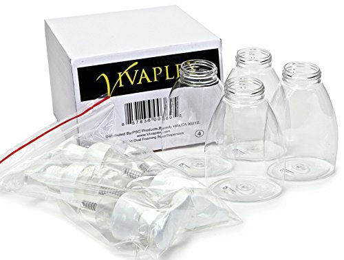 Vivaplex, 4, Јасно, 8.5 оз (250 ml), Овална, Пластични Пенење Сапун Точење, со Бела Пумпи