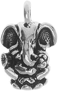TierraCast Pewter Шарм, Ganesh Слон 18mm, 1 Парче, Antiqued Позлатен Сребрен