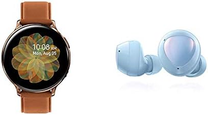 Samsung Галакси Види Активен 2 (44MM, GPS, Bluetooth, Отклучен LTE) Smart Watch - Злато со Samsung Galaxy Пупки+ Плус, Точно Безжична