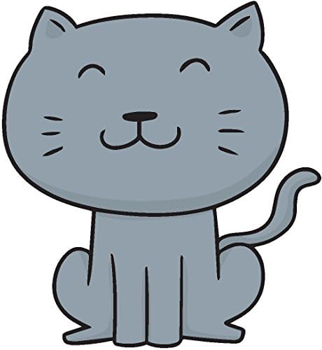 Симпатична Симпатична Шарени Kawaii Кити Мачка Цртан Филм Винил Налепница (2 Високи, Чека Седи Црвено)