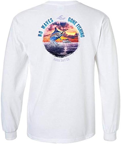 Koloa Surf Скокање Marlin Логото Долг Ракав Tee во Рег, Големи и Високи