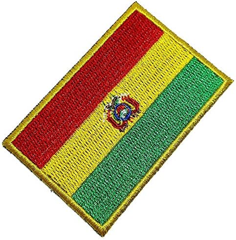 BP0029T 01 BR44 Боливија Земја Знаме, Везени Печ Злато Граница Униформа Kart Кимоно, Железо или Шие