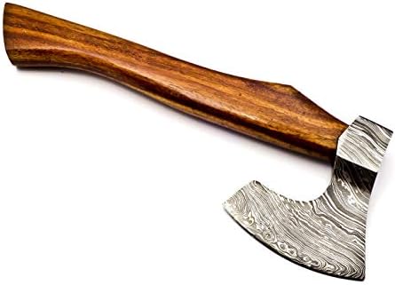Skokie Ножеви Сопствен Рачно Изработени Дамаск Челик Hatchet Tomahawk Оски со Рачка Природно Дрво