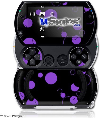 Многу Точки Пурпурна на Црно - Decal Стил Кожи (одговара на Sony PSPgo)