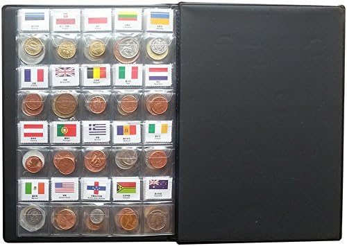 LZWIN Монета Собирање Дополнителен Комплет 60 Земји Парички Оригинални Вистински Свет Монета со Кожа Собирање Албум Taged од