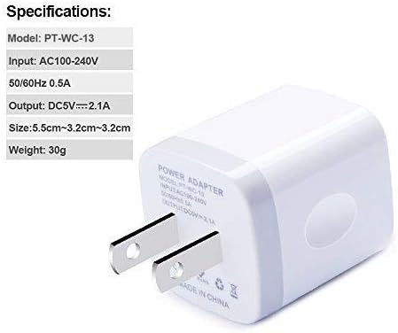 USB Ѕид Полнач, USB Коцки, Sicodo 4-Pack Универзална Патување 2.1 Двојна Порта Приклучокот за Полнење Блок Компатибилен со iPhone