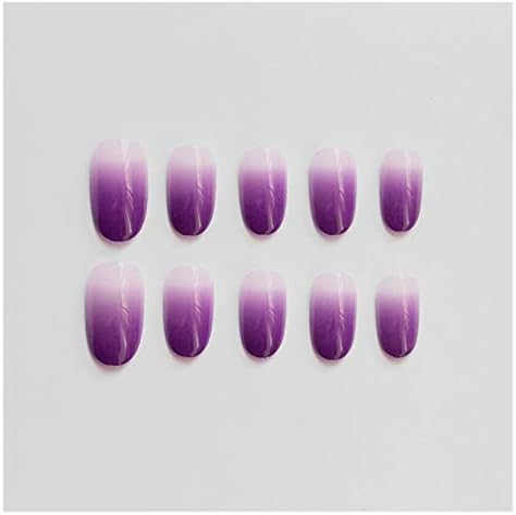 DANSHILONG Ноктите Дизајн 24pcs/Set Лажни Ноктите Девојка за Жена Сјајна Тебе Пурпурна Кратко Полна Големина Совети Ноктот Бонбони