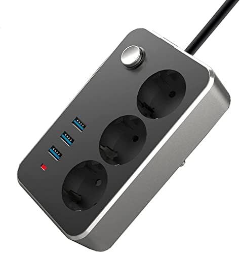 Sockets Моќ Лента 3 USB Порт Продолжување Кабелот AC Адаптер за паметен Телефон Таблети Полнење на ЕУ Стандард