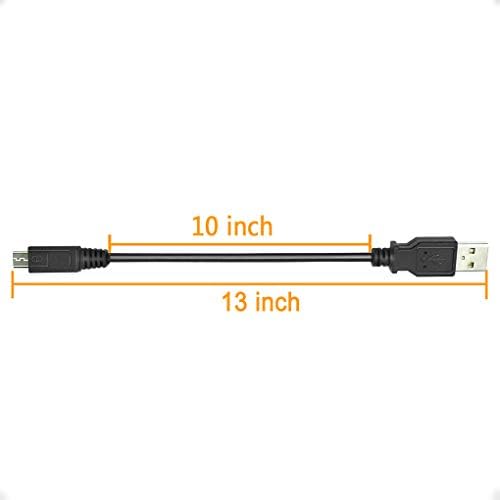 NECABLES 10 Инчен Краток Micro USB Конектор за Кабел Машки А До Микро Б Црна за Android И за Полнење и Синхронизација (10 Инчи/0.8