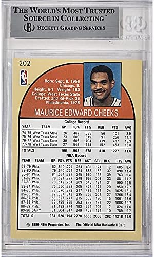 Maurice Mo Образите New York Knicks Потпишан 1990-91 НБА Кошарка Карики Картичка Beckett БАС Autographed